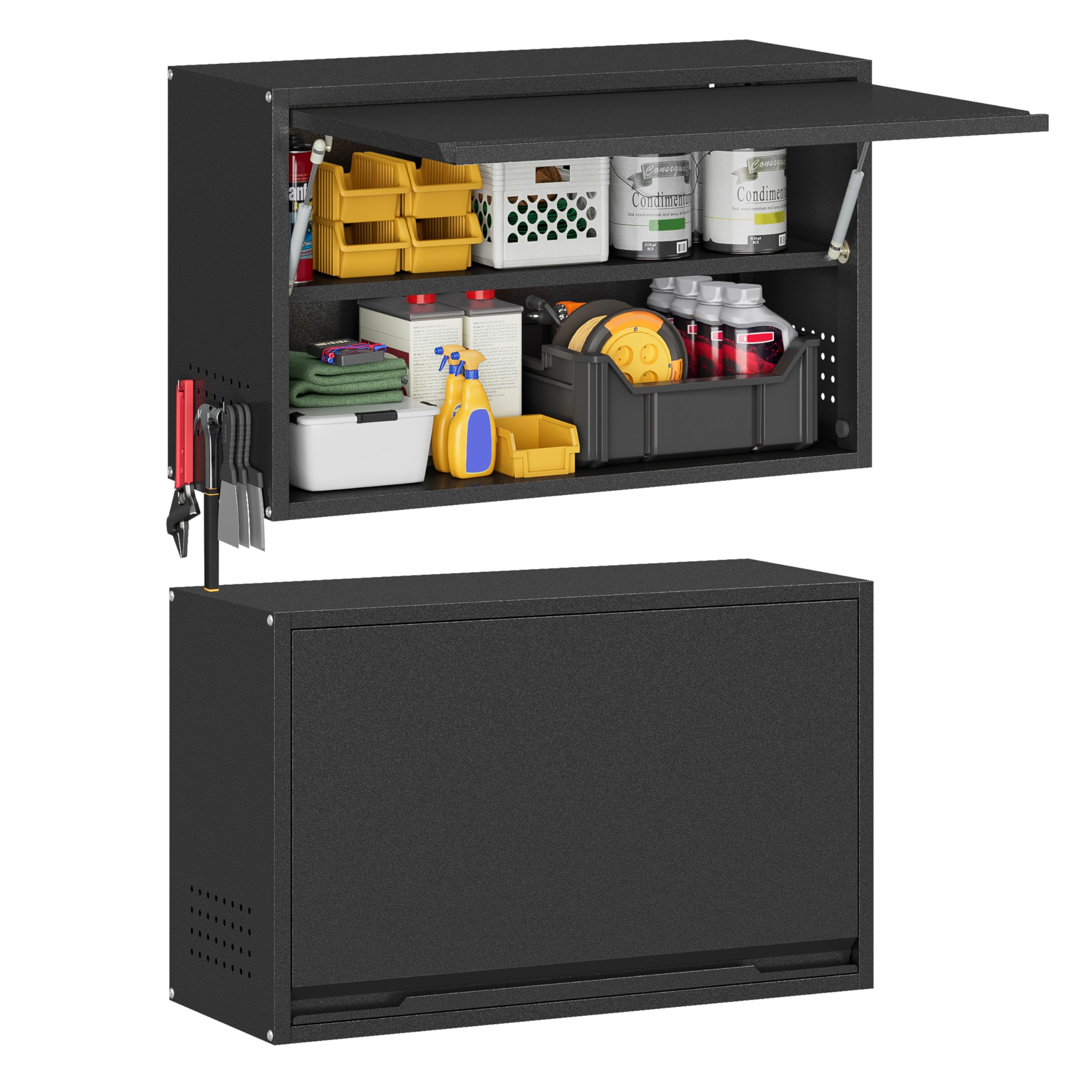 Amazon.com: Firstsky Metal Garage Wall Cabinet with Up-Flip Door